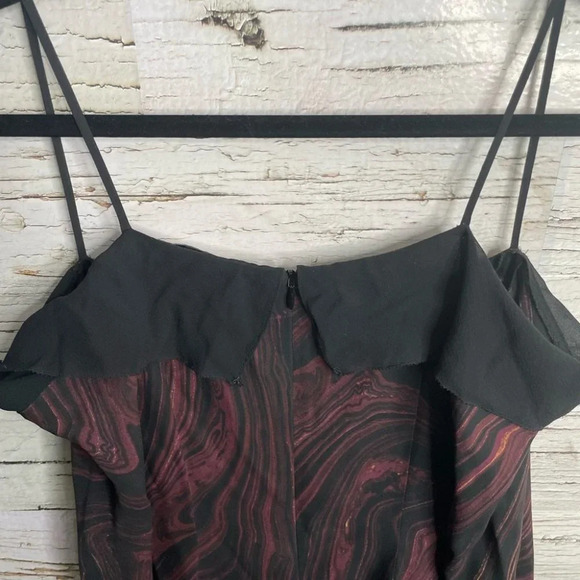 Rachel Zoe black red Maxi long sleeve cold shoulder dress size small - Picture 9 of 14